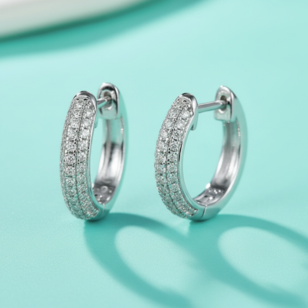 The Wide Pavé Hoops