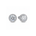 Pair of diamond stud earrings on a white background