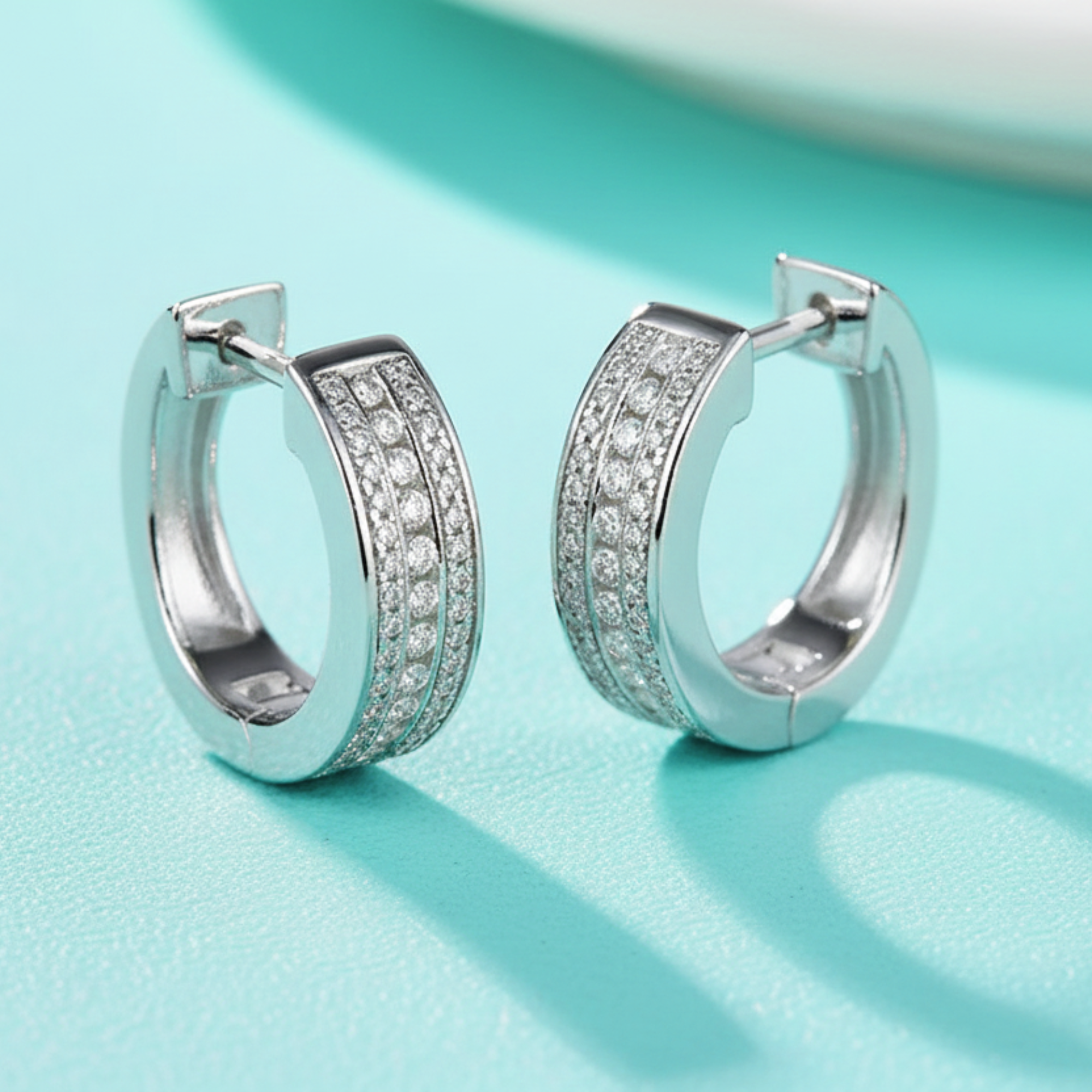 The Triple Pavé Huggies