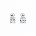 Pair of diamond stud earrings on a white background