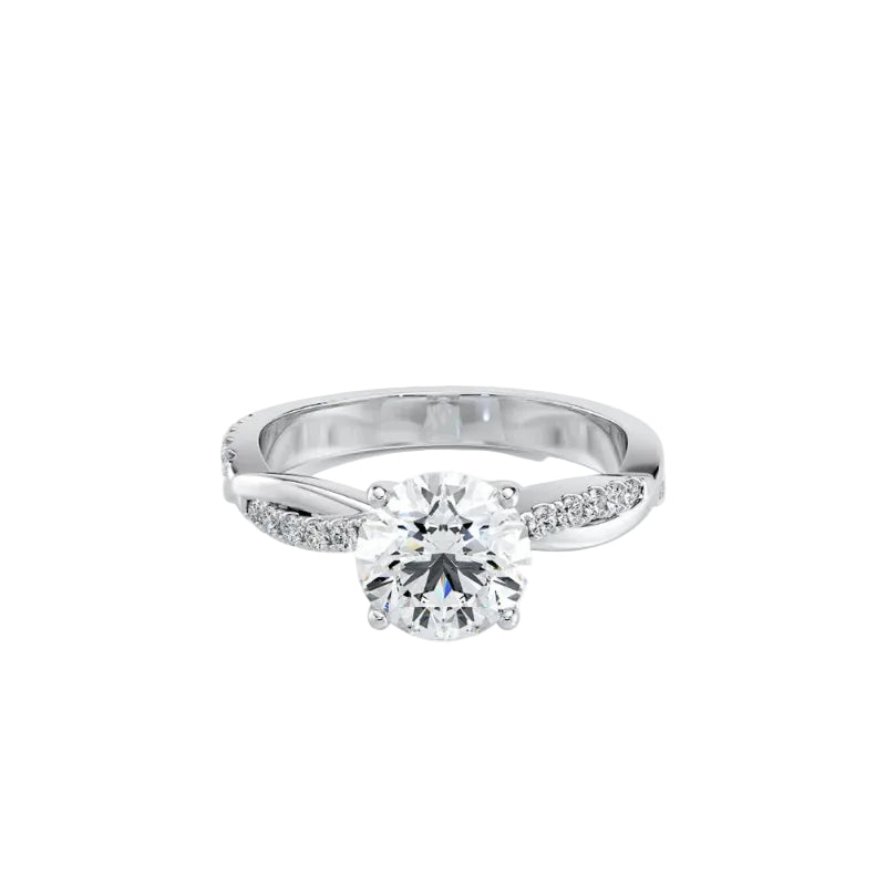 Diamond ring with a white background