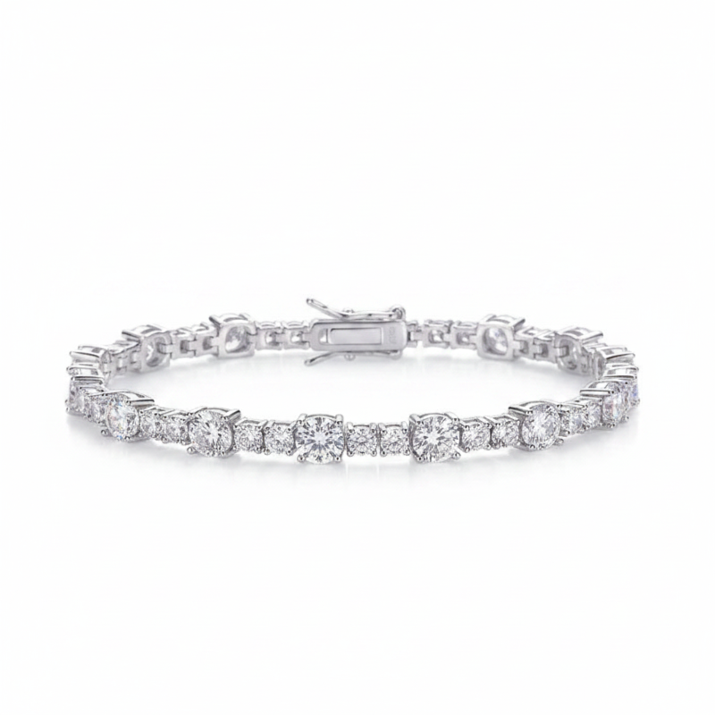 Diamond bracelet on a white background