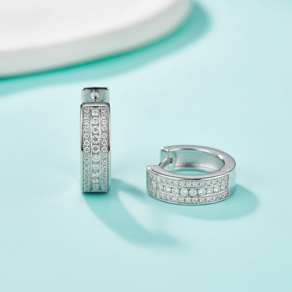 The Triple Pavé Huggies