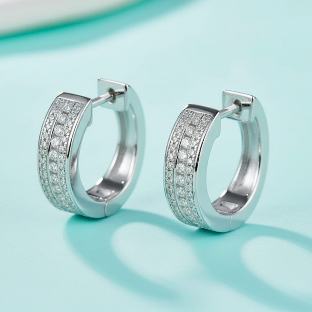 The Triple Pavé Huggies