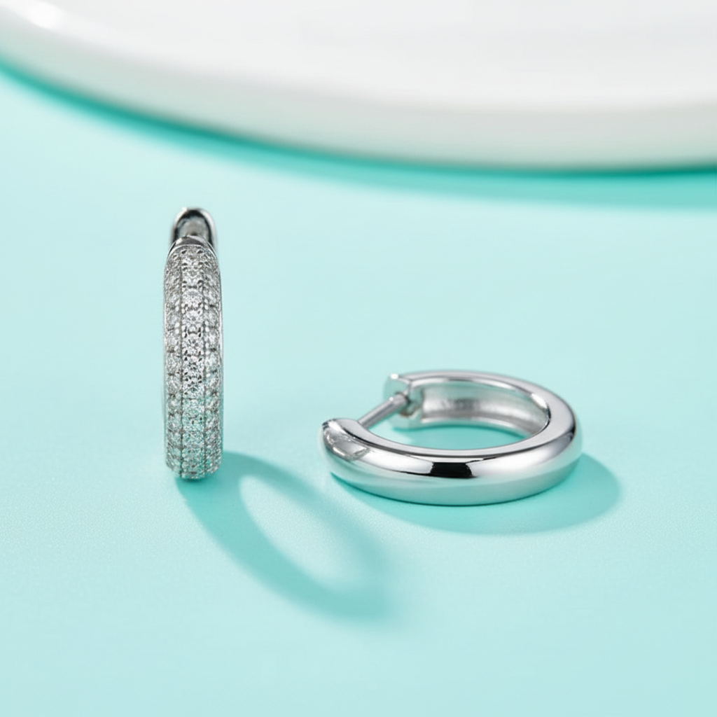The Wide Pavé Hoops