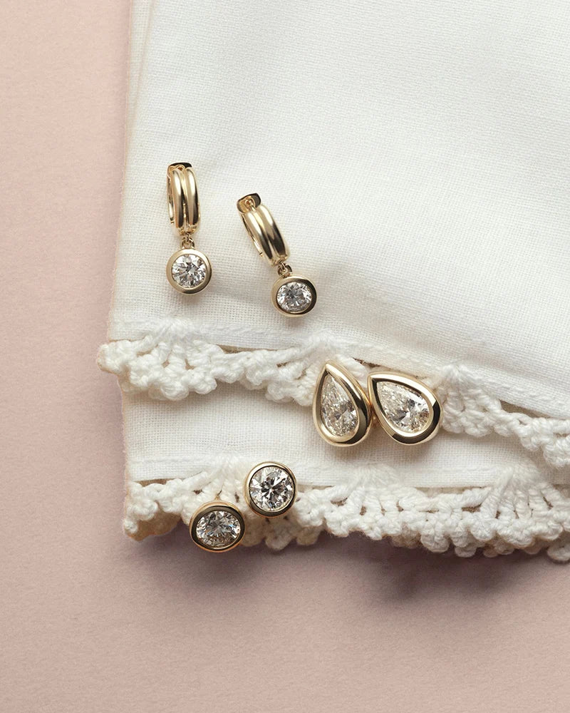 The Pear Bezel Huggies