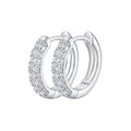 Silver hoop earrings with embedded igi certified diamond earrings in pakistan on a white background