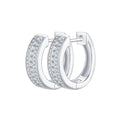 Silver hoop earrings with clear igi certified diamond earrings in pakistan on a white background
