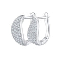 Silver hoop earrings with clear igi certified diamond earrings in pakistan on a white background