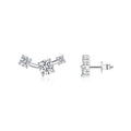 Pair of diamond earrings on a white background
