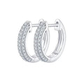 Silver hoop earrings with clear igi certified real diamonds earrings in pakistan on a white background
